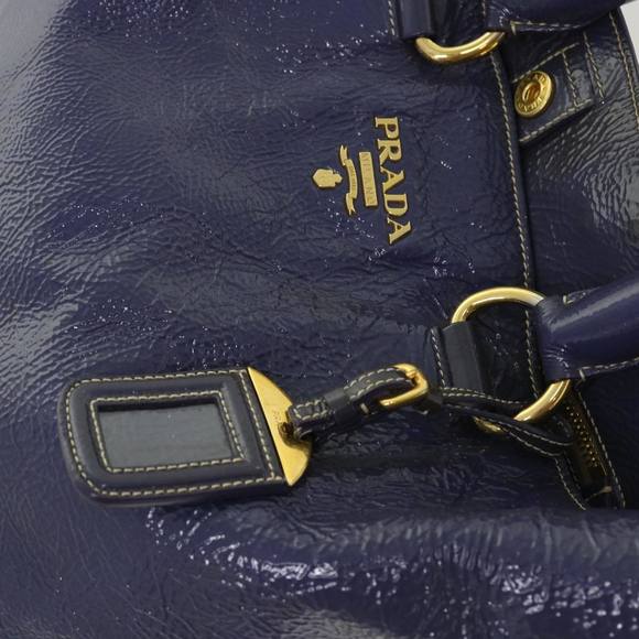 PRADA Hand Bag Enamel 2way Purple Auth 56587 - Picture 10 of 16